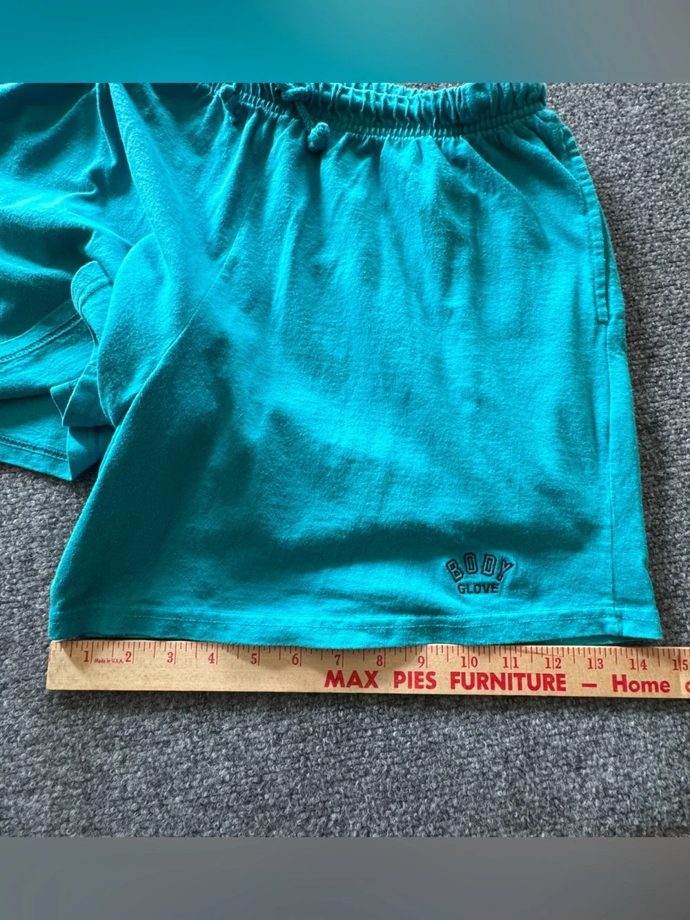 Vintage 90s Body Glove Shorts Teal Cotton Made in Canada Surf Beach Loungewear L